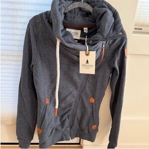 Wanakome blue zip up sweatshirt sz XS